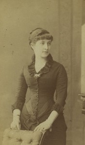 Switzerland Geneva woman portrait fashion Old CDV Photo Pricam 1883