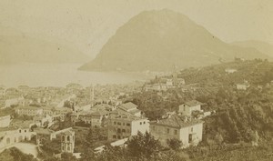 Italy Como Lake panorama Old CDV Photo Nessi 1870