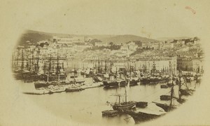 Italy Trieste Town & Port panorama Old CDV Photo 1870