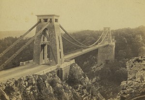 United Kingdom Clifton suspension bridge Old CDV Photo Bedford 1870