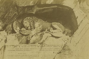 Switzerland Luzern Lion Monument Old CDV Photo 1870