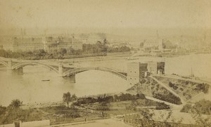 Germany Dresden Cathedral Elbe Bridge Old CDV Photo Krause 1870's