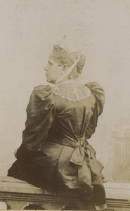 France Paris Woman Fashion Portrait Old CDV Photo Allevy 1890