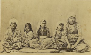 Egypt Cairo Arab family Portrait Old CDV Photo Hammerschmidt 1870