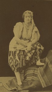 Algerie Alger Femme Portrait ancienne Photo CDV Portier 1870 #1