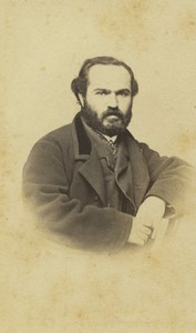 France Portrait of Lyon printer Louis Perrin Old CDV Photo Baudon 1865