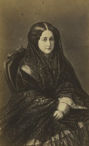 France Empress Eugenie Portrait Old CDV Photo Mayer & Pierson 1860