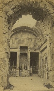 France Nimes Temple de Diane Monument Romain ancienne Photo Fescourt 1875