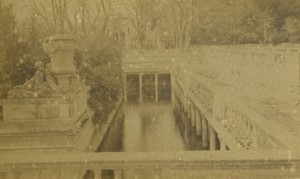 France Nimes Roman Bath Old Photo Fescourt 1875