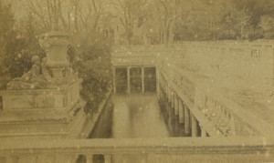 France Nimes Roman Bath Old Photo Fescourt 1875