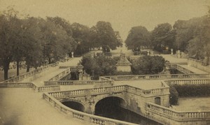 France Nimes Fountain garden Old Photo Fescourt 1875