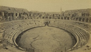 France Nimes Arena Roman amphitheatre inside Old Photo Fescourt 1875