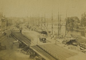 France Nantes harbour general view boats Old Photo 1875 #2