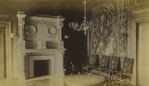 France Pau Castle family Living room Old Photo 1875