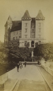 France Pau Castle bridge Old Photo 1875