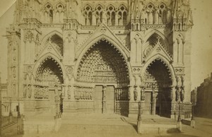 France Amiens Cathedral portal Old Photo 1875