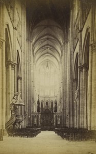 France Amiens Cathedral the nave Old Photo 1875