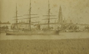 Belgium Antwerp view taken from Tête de Flandres Old Photo 1875