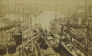 Belgium Antwerp Harbor Great Basin Old Photo 1875