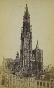 Belgium Antwerp Cathedral Old Photo 1875