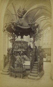 Belgium Antwerp Cathedral the Choir Old Photo 1875