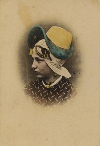 Netherlands Krommenie Traditional Costume Old small Cabinet Photo 1880