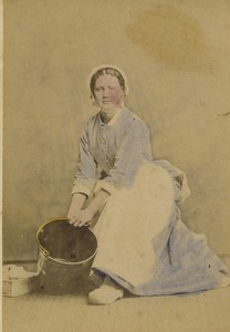 Netherlands Amsterdam Traditional Costume Maid Old small Cabinet Photo 1880