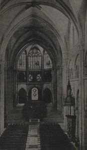 Suisse Bale Cathedrale interieur ancienne Photo grande CDV 1890