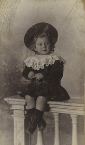 France Paris Child portrait Fashion Old Miniature Gem CDV Photo Chamberlin 1900