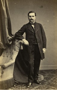 France Paris Man Moustache Fashion Second Empire Old CDV photo Bureau 1860