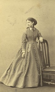 France Paris Woman Fashion Second Empire Old CDV photo Pesme 1860