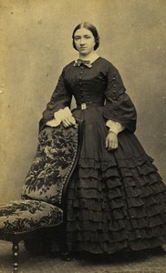 France Bethune Woman Fashion Second Empire Old CDV photo Harquette 1860