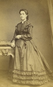 France Saint Etienne Woman Fashion Second Empire Old CDV photo Berthon 1860