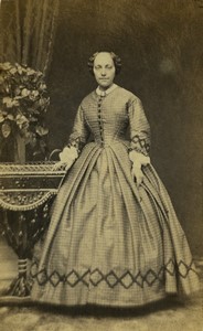 France Dunkerque Woman Fashion Second Empire Old CDV photo Jouanne 1860