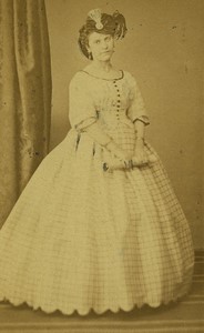 France Castres Woman Fashion Second Empire Old CDV photo Benezet 1860