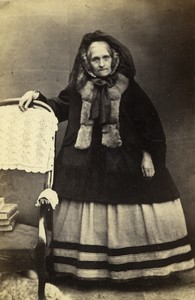 France Elderly Woman Fashion Second Empire Miss Groz Old CDV photo 1860 #1