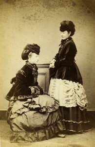 United Kigdom Haverfordwest 2 Women Victorian Fashion Old CDV photo Bowen 1860