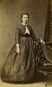 France Chalon Woman Fashion Old CDV photo Bourgeois 1870