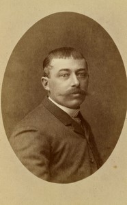France Aubusson Man Fashion Moustache Old CDV photo Aligros 1880