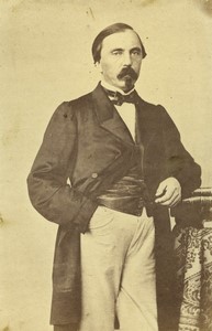 France Homme Mode Barbiche Moustache ancienne Photo CDV 1870