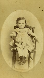 France Toulon Bambin assis Mode ancienne Photo CDV Leroux 1875
