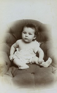 France Baby Fashion Old CDV photo Chateauneuf 1890
