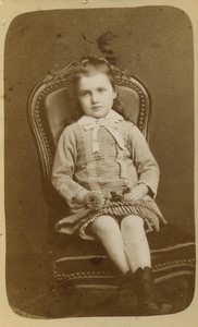 France Chalon Young Girl Fashion Old CDV photo Apollony 1875