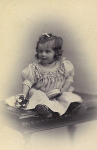 France Toulon Toddler Girl Fashion Old CDV photo Couadou 1890