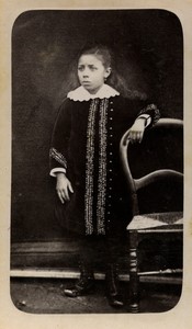 France Young Girl Fashion Old CDV photo Espirat 1880