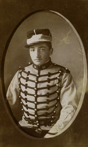France Man in Military Uniform Old CDV photo  1880