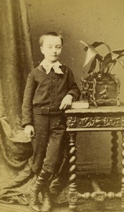 France Paris Alphonse de Saligny Child portrait Old CDV photo Hermet 1878