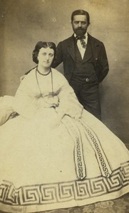 France Paris Mr Mme Vivaux Second Empire Fashion CDV photo De La Blanchere  1868