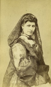 France Paris Singer Mlle Kadoudja Café Concert Old photo Liebert 1870