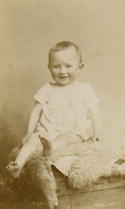 France Valenciennes Smiling Baby Portrait Old CDV photo Delsart 1890